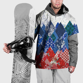 Накидка на куртку 3D с принтом Флаг России в стиле пэчворк в Кировске, 100% полиэстер |  | Тематика изображения на принте: 