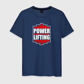 Мужская футболка хлопок с принтом Power lifting спорт для сильных в Санкт-Петербурге, 100% хлопок | прямой крой, круглый вырез горловины, длина до линии бедер, слегка спущенное плечо. | Тематика изображения на принте: 