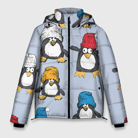 Мужская зимняя куртка 3D с принтом Смешные пингвины в Санкт-Петербурге, верх — 100% полиэстер; подкладка — 100% полиэстер; утеплитель — 100% полиэстер | длина ниже бедра, свободный силуэт Оверсайз. Есть воротник-стойка, отстегивающийся капюшон и ветрозащитная планка. 

Боковые карманы с листочкой на кнопках и внутренний карман на молнии. | Тематика изображения на принте: 