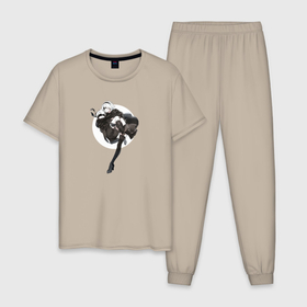 Мужская пижама хлопок с принтом 9S  2B from NieR: Automata в Санкт-Петербурге, 100% хлопок | брюки и футболка прямого кроя, без карманов, на брюках мягкая резинка на поясе и по низу штанин
 | 