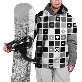 Накидка на куртку 3D с принтом Черно белый узор мозаика в Рязани, 100% полиэстер |  | 