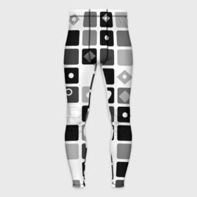 Мужские тайтсы 3D с принтом Черно белый узор мозаика в Тюмени,  |  | 
