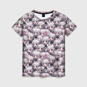 Женская футболка 3D с принтом Любовь и ахегао в Курске, 100% полиэфир ( синтетическое хлопкоподобное полотно) | прямой крой, круглый вырез горловины, длина до линии бедер | 