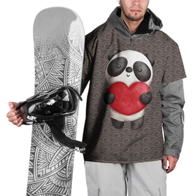 Накидка на куртку 3D с принтом Панда  с сердечком в Курске, 100% полиэстер |  | 