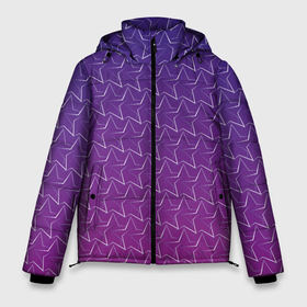 Мужская зимняя куртка 3D с принтом Звездный дождь в Кировске, верх — 100% полиэстер; подкладка — 100% полиэстер; утеплитель — 100% полиэстер | длина ниже бедра, свободный силуэт Оверсайз. Есть воротник-стойка, отстегивающийся капюшон и ветрозащитная планка. 

Боковые карманы с листочкой на кнопках и внутренний карман на молнии. | 