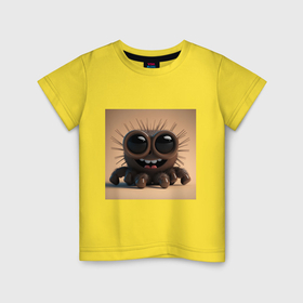 Детская футболка хлопок с принтом Веселый паучок в Курске, 100% хлопок | круглый вырез горловины, полуприлегающий силуэт, длина до линии бедер | 