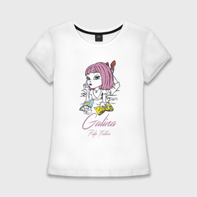 Женская футболка хлопок Slim с принтом Galina   pulp fiction ,  |  | 