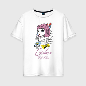 Женская футболка хлопок Oversize с принтом Galina   pulp fiction , 100% хлопок | свободный крой, круглый ворот, спущенный рукав, длина до линии бедер
 | 