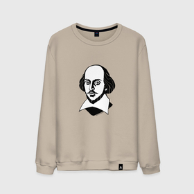 Мужской свитшот хлопок с принтом Уильям Шекспир, графический портрет в Кировске, 100% хлопок |  | 