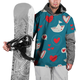 Накидка на куртку 3D с принтом Корабль любви , 100% полиэстер |  | Тематика изображения на принте: 