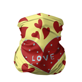 Бандана-труба 3D с принтом Надпись love в красном сердце в Белгороде, 100% полиэстер, ткань с особыми свойствами — Activecool | плотность 150‒180 г/м2; хорошо тянется, но сохраняет форму | 