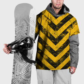 Накидка на куртку 3D с принтом Warning   желто черные полосы в Петрозаводске, 100% полиэстер |  | 