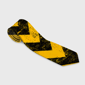 Галстук 3D с принтом Warning   желто черные полосы в Петрозаводске, 100% полиэстер | Длина 148 см; Плотность 150-180 г/м2 | 