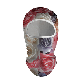 Балаклава 3D с принтом Multicolored roses в Курске, 100% полиэстер, ткань с особыми свойствами — Activecool | плотность 150–180 г/м2; хорошо тянется, но при этом сохраняет форму. Закрывает шею, вокруг отверстия для глаз кайма. Единый размер | 