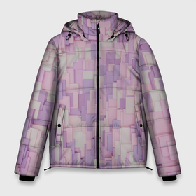 Мужская зимняя куртка 3D с принтом Множество розовых геометрических кубов в Тюмени, верх — 100% полиэстер; подкладка — 100% полиэстер; утеплитель — 100% полиэстер | длина ниже бедра, свободный силуэт Оверсайз. Есть воротник-стойка, отстегивающийся капюшон и ветрозащитная планка. 

Боковые карманы с листочкой на кнопках и внутренний карман на молнии. | Тематика изображения на принте: 