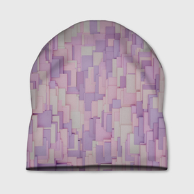 Шапка 3D с принтом Множество розовых геометрических кубов в Тюмени, 100% полиэстер | универсальный размер, печать по всей поверхности изделия | Тематика изображения на принте: 