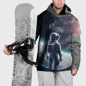 Накидка на куртку 3D с принтом Одиночество в космосе , 100% полиэстер |  | 