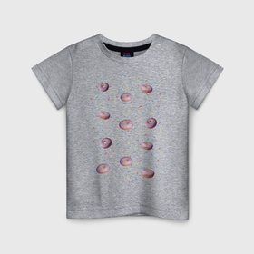 Детская футболка хлопок с принтом очень вкусный пончик в Петрозаводске, 100% хлопок | круглый вырез горловины, полуприлегающий силуэт, длина до линии бедер | 