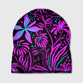 Шапка 3D с принтом Colorful floral pattern , 100% полиэстер | универсальный размер, печать по всей поверхности изделия | 