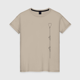 Женская футболка хлопок с принтом Надпись люби себя в Екатеринбурге, 100% хлопок | прямой крой, круглый вырез горловины, длина до линии бедер, слегка спущенное плечо | 