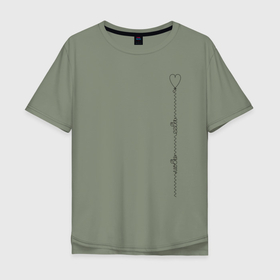 Мужская футболка хлопок Oversize с принтом Надпись люби себя в Петрозаводске, 100% хлопок | свободный крой, круглый ворот, “спинка” длиннее передней части | 