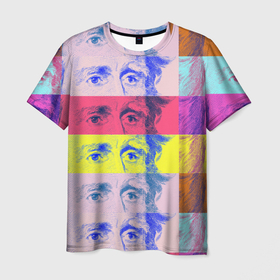 Мужская футболка 3D с принтом Глаза Джексона в Санкт-Петербурге, 100% полиэфир | прямой крой, круглый вырез горловины, длина до линии бедер | 