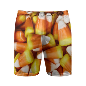 Мужские шорты спортивные с принтом Россыпь candy corn в Тюмени,  |  | Тематика изображения на принте: 
