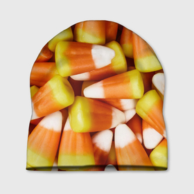 Шапка 3D с принтом Россыпь candy corn , 100% полиэстер | универсальный размер, печать по всей поверхности изделия | 