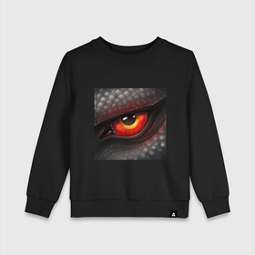 Детский свитшот хлопок с принтом Красный глаз Черного дракона в Санкт-Петербурге, 100% хлопок | круглый вырез горловины, эластичные манжеты, пояс и воротник | 