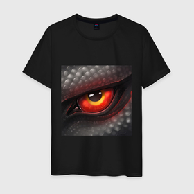 Мужская футболка хлопок с принтом Красный глаз Черного дракона в Курске, 100% хлопок | прямой крой, круглый вырез горловины, длина до линии бедер, слегка спущенное плечо. | 