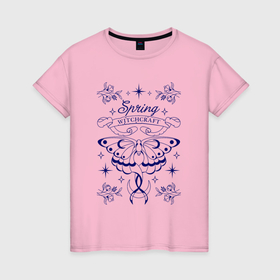 Женская футболка хлопок с принтом Mystery graphic butterfly в Санкт-Петербурге, 100% хлопок | прямой крой, круглый вырез горловины, длина до линии бедер, слегка спущенное плечо | 