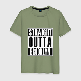 Мужская футболка хлопок с принтом Прямо из Бруклина в Белгороде, 100% хлопок | прямой крой, круглый вырез горловины, длина до линии бедер, слегка спущенное плечо. | 