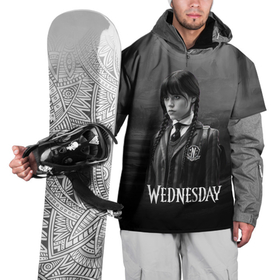 Накидка на куртку 3D с принтом Wednesday черно белый стиль в Рязани, 100% полиэстер |  | 