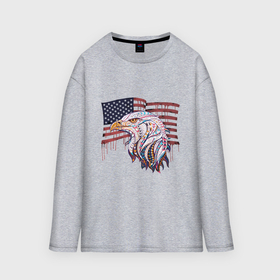 Мужской лонгслив oversize хлопок с принтом American eagle в Белгороде,  |  | 