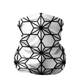 Бандана-труба 3D с принтом Чёрно белый абстрактный паттерн из звёзд в Санкт-Петербурге, 100% полиэстер, ткань с особыми свойствами — Activecool | плотность 150‒180 г/м2; хорошо тянется, но сохраняет форму | 