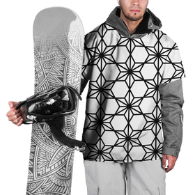Накидка на куртку 3D с принтом Чёрно белый абстрактный паттерн из звёзд в Курске, 100% полиэстер |  | 