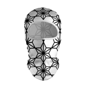 Балаклава 3D с принтом Чёрно белый абстрактный паттерн из звёзд в Екатеринбурге, 100% полиэстер, ткань с особыми свойствами — Activecool | плотность 150–180 г/м2; хорошо тянется, но при этом сохраняет форму. Закрывает шею, вокруг отверстия для глаз кайма. Единый размер | 