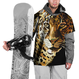 Накидка на куртку 3D с принтом Голова леопарда в Кировске, 100% полиэстер |  | 