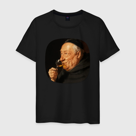 Мужская футболка хлопок с принтом Картина ренессанса   Эдуард фон Грютцнер   монах в Курске, 100% хлопок | прямой крой, круглый вырез горловины, длина до линии бедер, слегка спущенное плечо. | 