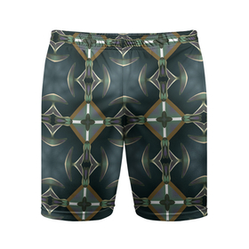 Мужские шорты спортивные с принтом Абстрактный геометрический узор в стиле фэнтези ,  |  | 
