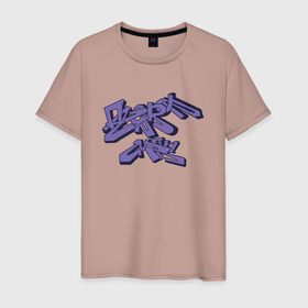 Мужская футболка хлопок с принтом Graffiti Angry Man , 100% хлопок | прямой крой, круглый вырез горловины, длина до линии бедер, слегка спущенное плечо. | 