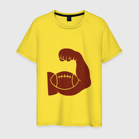 Мужская футболка хлопок с принтом Сила регби , 100% хлопок | прямой крой, круглый вырез горловины, длина до линии бедер, слегка спущенное плечо. | 