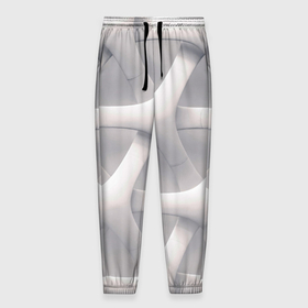 Мужские брюки 3D с принтом Оптическая иллюзия на сером фоне в Санкт-Петербурге, 100% полиэстер | манжеты по низу, эластичный пояс регулируется шнурком, по бокам два кармана без застежек, внутренняя часть кармана из мелкой сетки | 