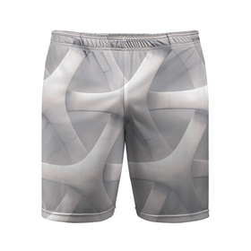 Мужские шорты спортивные с принтом Оптическая иллюзия на сером фоне в Курске,  |  | 