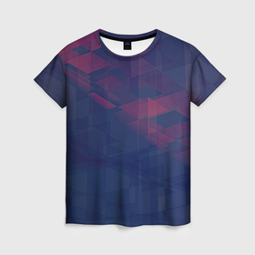 Женская футболка 3D с принтом Абстрактный прозрачный стеклянный фиолетовый паттерн в Белгороде, 100% полиэфир ( синтетическое хлопкоподобное полотно) | прямой крой, круглый вырез горловины, длина до линии бедер | 
