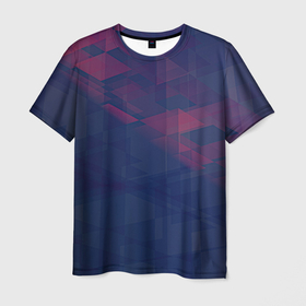 Мужская футболка 3D с принтом Абстрактный прозрачный стеклянный фиолетовый паттерн в Белгороде, 100% полиэфир | прямой крой, круглый вырез горловины, длина до линии бедер | 