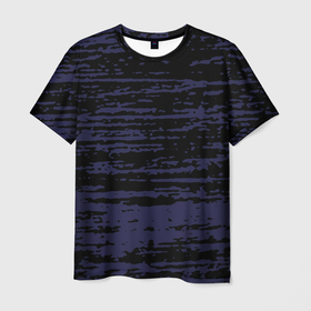 Мужская футболка 3D с принтом Синие кляксы на чёрном в Петрозаводске, 100% полиэфир | прямой крой, круглый вырез горловины, длина до линии бедер | Тематика изображения на принте: 