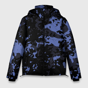 Мужская зимняя куртка 3D с принтом Тёмно синий камуфляж в Санкт-Петербурге, верх — 100% полиэстер; подкладка — 100% полиэстер; утеплитель — 100% полиэстер | длина ниже бедра, свободный силуэт Оверсайз. Есть воротник-стойка, отстегивающийся капюшон и ветрозащитная планка. 

Боковые карманы с листочкой на кнопках и внутренний карман на молнии. | Тематика изображения на принте: 