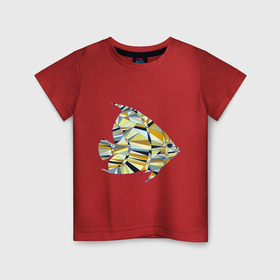 Детская футболка хлопок с принтом Рыбка разноцветная в Екатеринбурге, 100% хлопок | круглый вырез горловины, полуприлегающий силуэт, длина до линии бедер | 