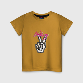 Детская футболка хлопок с принтом Жесты Победа Виктория в Тюмени, 100% хлопок | круглый вырез горловины, полуприлегающий силуэт, длина до линии бедер | Тематика изображения на принте: 